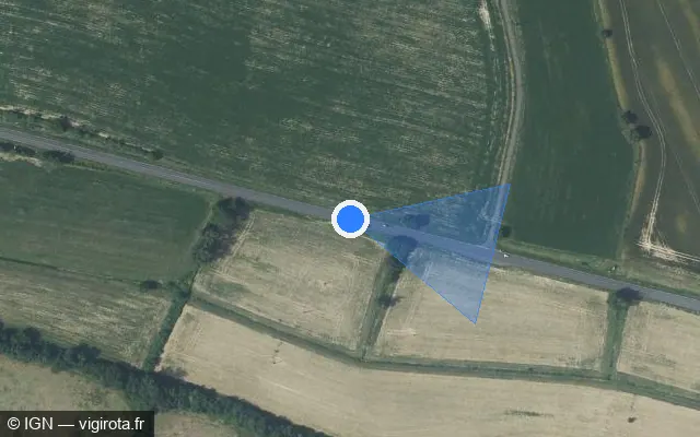 Vue satellite de l'emplacement du radar tourelle à Ordan-Larroque sur Plaine d'Ordan / D 1124