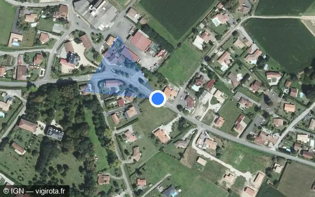 Vue satellite de l'emplacement du radar tourelle à Clermont sur Route de Pomarez / D 15