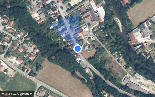 Vue satellite de l'emplacement du radar tourelle à Le Pont-de-Beauvoisin sur Avenue Gabriel Pravaz / D 82
