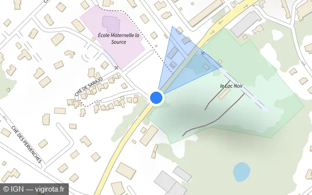 Vue plan de l'emplacement du radar tourelle à Thonon-les-Bains sur Avenue de Senevulaz / D 903