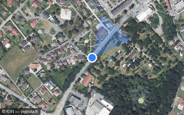 Vue satellite de l'emplacement du radar tourelle à Thonon-les-Bains sur Avenue de Senevulaz / D 903