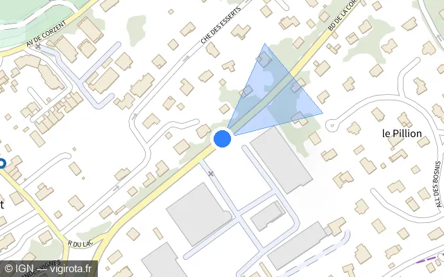 Vue plan de l'emplacement du radar tourelle à Anthy-sur-Léman sur Boulevard de la Corniche