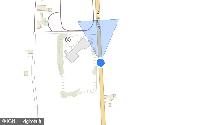 Vue plan de l'emplacement du radar tourelle à La Côte-Saint-André sur Route de la Gare / D 71