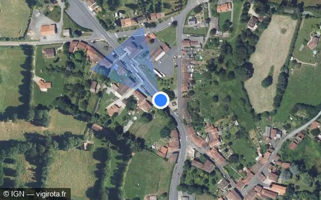 Vue satellite de l'emplacement du radar tourelle à Saint-Bonnet-de-Bellac sur Route Nationale / N 147 / E 62