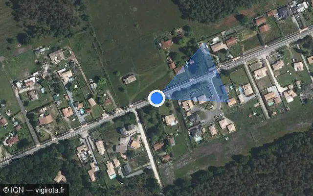 Vue satellite de l'emplacement du radar tourelle à Audenge sur Route des 3 Villages / D 5E5