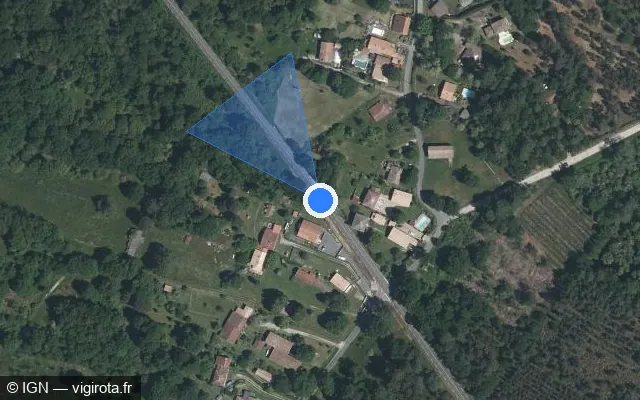 Vue satellite de l'emplacement du radar tourelle à Mios sur Avenue des Landes de Gascogne / D 3