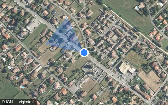 Vue satellite de l'emplacement du radar tourelle à Lorp-Sentaraille sur Avenue Charles de Gaulle / D 117
