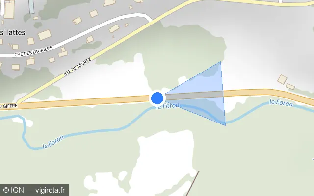 Vue plan de l'emplacement du radar tourelle à Fillinges sur Route de la Vallée du Giffre / D 907