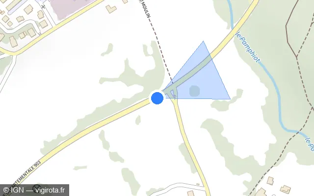 Vue plan de l'emplacement du radar tourelle à Allinges sur D 903