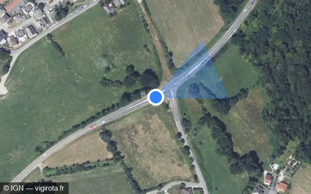 Vue satellite de l'emplacement du radar tourelle à Allinges sur D 903