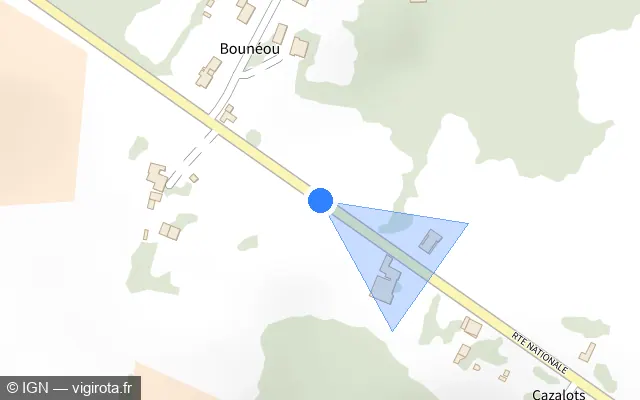 Vue plan de l'emplacement du radar tourelle à Réans sur Route Nationale / D 824