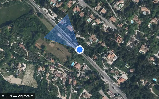 Vue satellite de l'emplacement du radar tourelle à Aix-en-Provence sur Route d'Avignon / D 7N