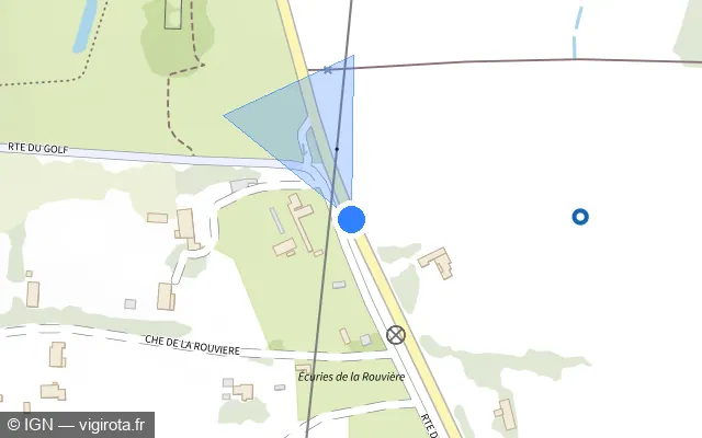 Vue plan de l'emplacement du radar tourelle à Roquebrune-sur-Argens sur D 7