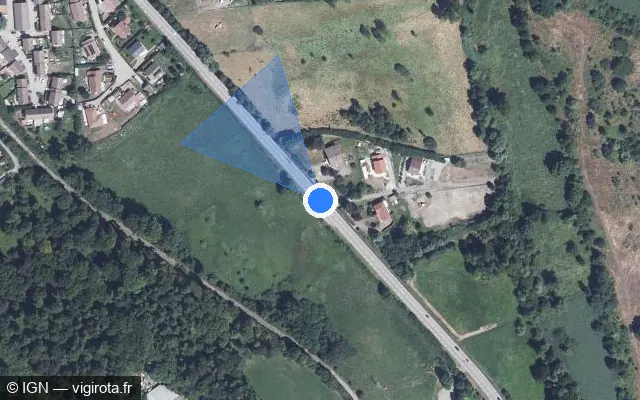 Vue satellite de l'emplacement du radar tourelle à Susville sur Route des Maquisards / D 529