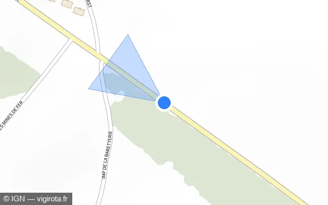 Vue plan de l'emplacement du radar fixe à Landelles sur D 920