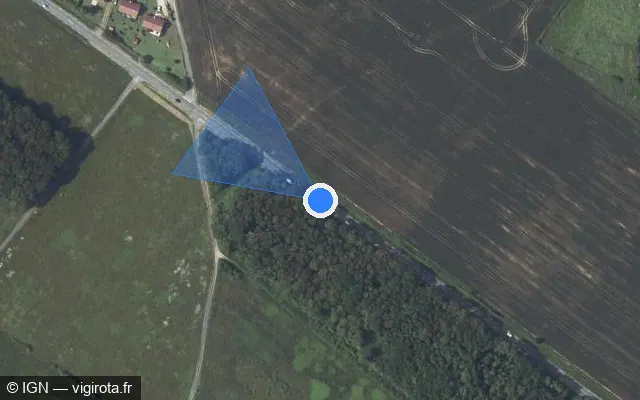Vue satellite de l'emplacement du radar fixe à Landelles sur D 920