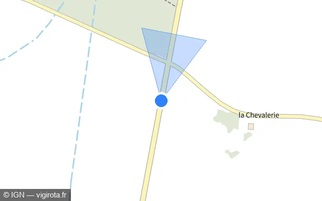 Vue plan de l'emplacement du radar fixe à Vieuvicq sur Route de Chartres / D 921