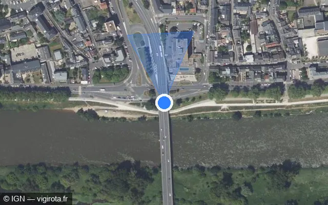Vue satellite de l'emplacement du radar fixe à Saint-Jean-de-la-Ruelle sur Pont du Maréchal Joffre