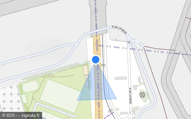 Vue plan de l'emplacement du radar fixe à Paray-Vieille-Poste sur N 7
