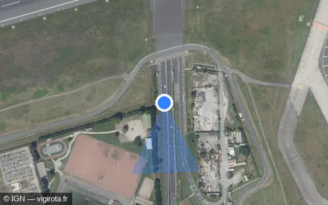 Vue satellite de l'emplacement du radar fixe à Paray-Vieille-Poste sur N 7