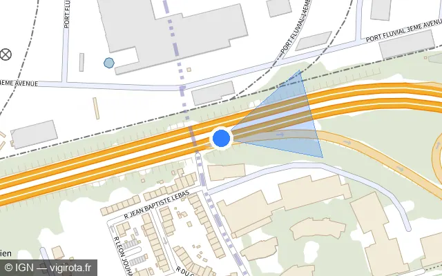 Vue plan de l'emplacement du radar fixe à Loos sur A 25 / E 42