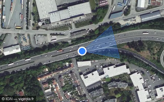 Vue satellite de l'emplacement du radar fixe à Loos sur A 25 / E 42