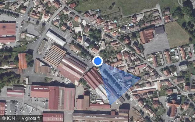 Vue satellite de l'emplacement du radar urbain à Arbouans sur Avenue Jean Jaurès / D 34