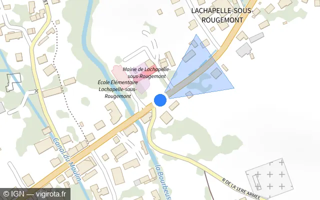 Vue plan de l'emplacement du radar urbain à Lachapelle-sous-Rougemont sur Rue du Général de Gaulle / D 83