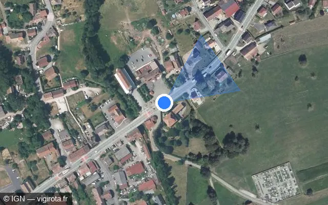 Vue satellite de l'emplacement du radar urbain à Lachapelle-sous-Rougemont sur Rue du Général de Gaulle / D 83