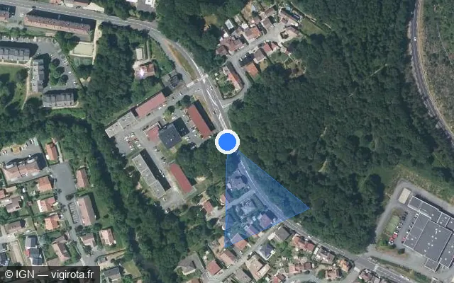 Vue satellite de l'emplacement du radar urbain à Valdoie sur D 13