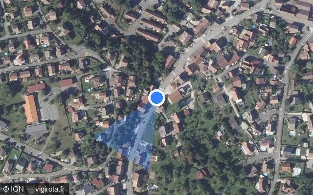 Vue satellite de l'emplacement du radar urbain à Nommay sur Grande Rue / D 437