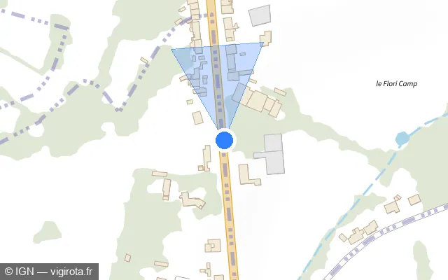 Vue plan de l'emplacement du radar urbain à Mairieux sur Route de Mons / N 2