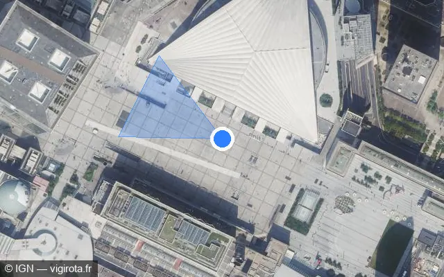 Vue satellite de l'emplacement du radar fixe à Puteaux sur N 1014 / Tunnel de la Défense