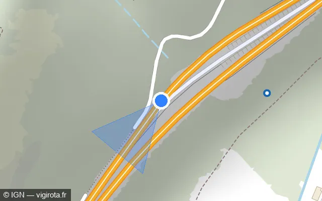 Vue plan de l'emplacement du radar fixe à Les Neyrolles sur A 40 / E 21 / E 62 / Autoroute des Titans