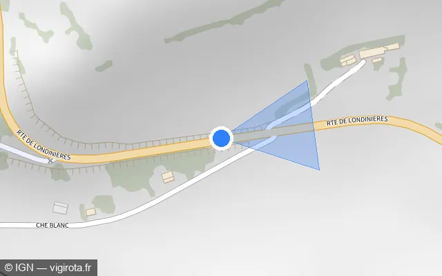 Vue plan de l'emplacement du radar fixe à Neufchâtel-en-Bray sur Route de Londinieres / D 1314