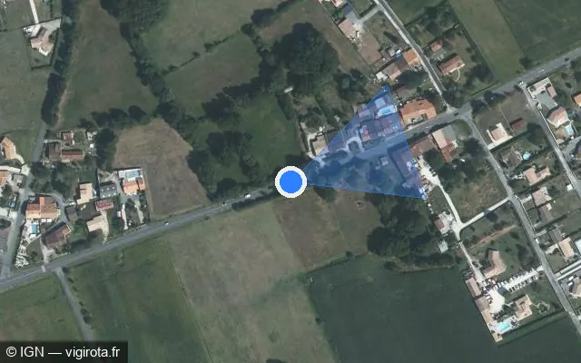 Vue satellite de l'emplacement du radar fixe à La Clisse sur Route de Marennes Oléron / D 728