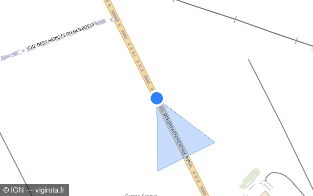 Vue plan de l'emplacement du radar fixe à Avanton sur D 347