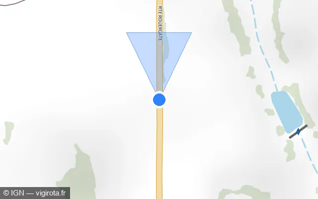 Vue plan de l'emplacement du radar fixe à Maleville sur Route Rouergate / D 1