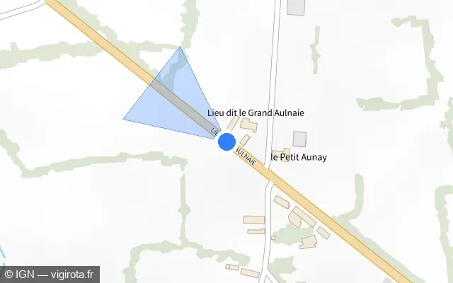 Vue plan de l'emplacement du radar fixe à Saint-Rémy-de-Sillé sur D 304