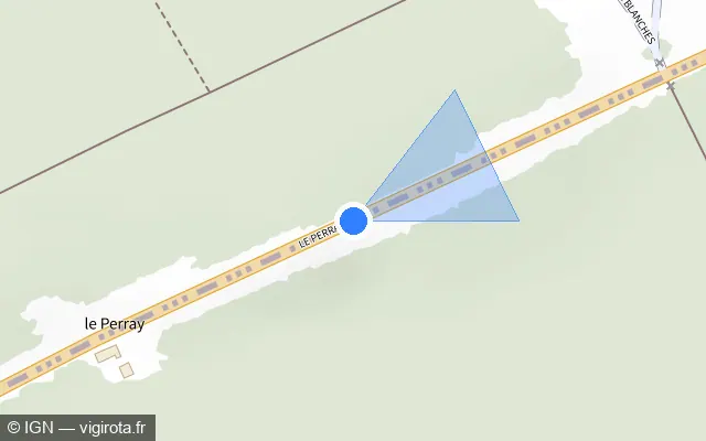 Vue plan de l'emplacement du radar fixe à Saint-Jean-du-Bois sur D 23