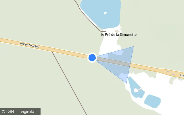Vue plan de l'emplacement du radar fixe à Saint-Paterne - Le Chevain sur Route de Mamers / D 311