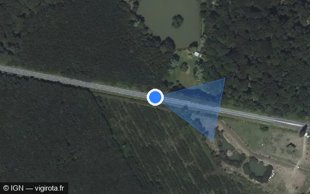 Vue satellite de l'emplacement du radar fixe à Saint-Paterne - Le Chevain sur Route de Mamers / D 311
