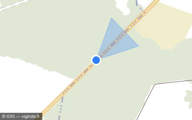 Vue plan de l'emplacement du radar fixe à Saint-Laurent-de-Céris sur D 951
