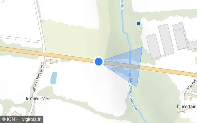 Vue plan de l'emplacement du radar fixe à Talmont-Saint-Hilaire sur D 949