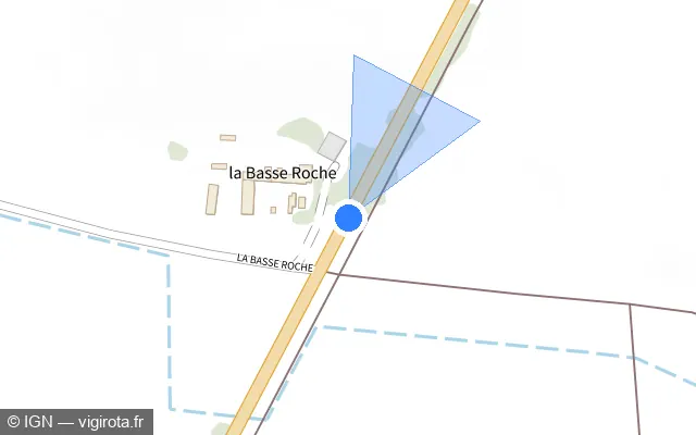 Vue plan de l'emplacement du radar fixe à Villerable sur N 10
