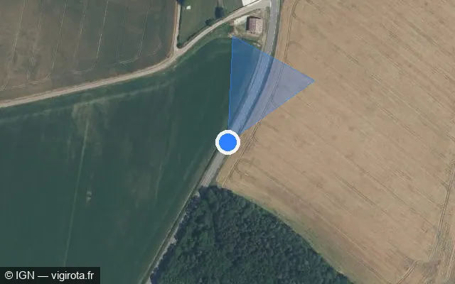 Vue satellite de l'emplacement du radar fixe à Mouffy sur N 151