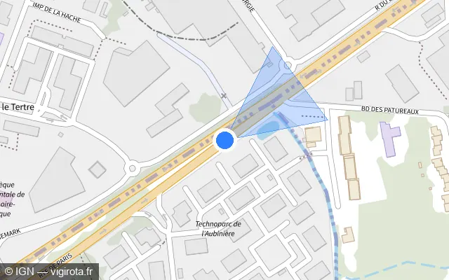 Vue plan de l'emplacement du radar fixe à Sainte-Luce-sur-Loire sur Route de Paris