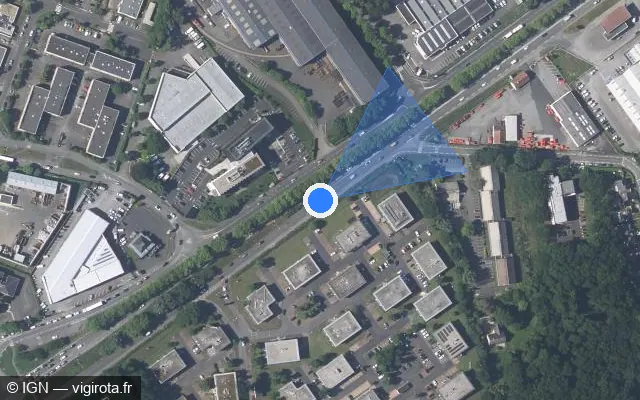 Vue satellite de l'emplacement du radar fixe à Sainte-Luce-sur-Loire sur Route de Paris