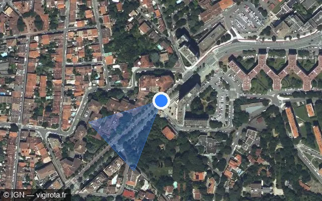 Vue satellite de l'emplacement du radar urbain à Toulouse sur Avenue Léon Blum