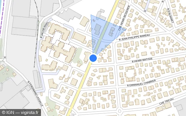 Vue plan de l'emplacement du radar urbain à Toulouse sur Boulevard de Suisse
